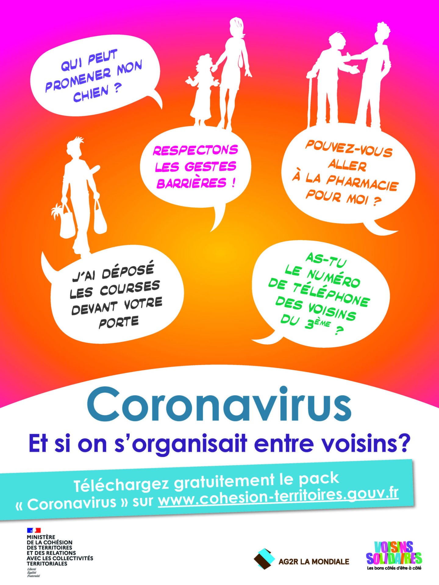 Affiche A3 Coronavirus Voisins Solidaires