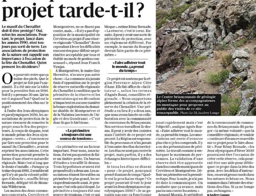 Projet de « réserve naturelle régionale » au Chenaillet