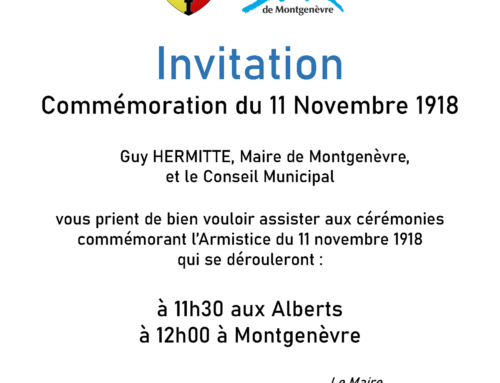 Invitation – Cérémonies du 11 novembre – Montgenèvre